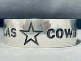 Dallas Cowboys Sterling Silver Handmade Vintage Native American Navajo Bracelet Cuff-Nativo Arts