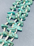 Native American 156 Grams Vintage Navajo Green Turquoise Nugget Sterling Silver Necklace-Nativo Arts