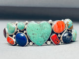 I Love Turquoise Ben Piaso Vintage Native American Navajo Sterling Silver Bracelet-Nativo Arts