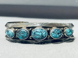 Godber Turquoise!! John Baca Important Vintage Sterling Silver Bracelet-Nativo Arts