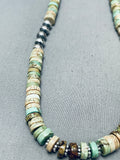 Native American Superior Vintage Santo Domingo Green Turquoise Sterling Silver Necklace-Nativo Arts