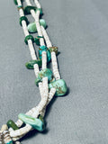 Early 1900's Vintage Santo Domingo Cerrillos Turquoise Heishi Necklace-Nativo Arts