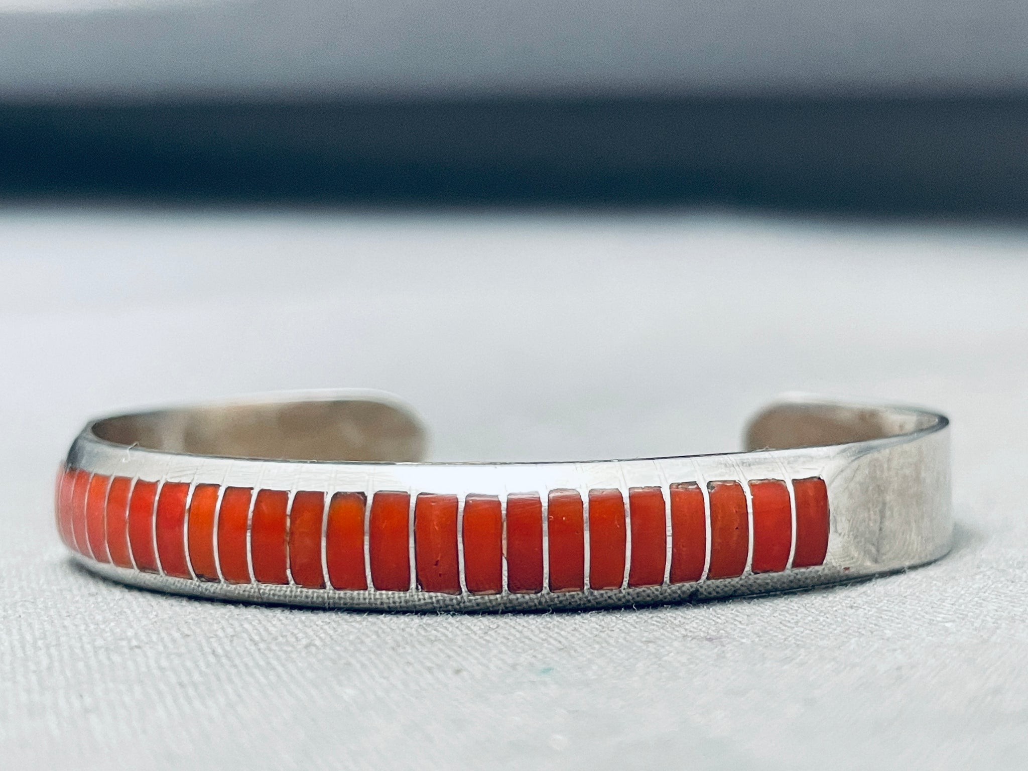 Incredible Vintage Native American Navajo Coral Sterling Silver