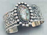 Bern Chavez Vintage Navajo Royston Turquoise Sterling Silver Bracelet-Nativo Arts
