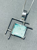 Hypnotic Native American Navajo 8 Turquoise Sterling Silver Necklace-Nativo Arts