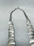 Double Sided!! Vintage Native American Navajo Sterling Silver Brass Onyx Necklace-Nativo Arts