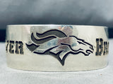 Freddy Douglas Native American Navajo Sterling Silver Denver Broncos Bracelet-Nativo Arts