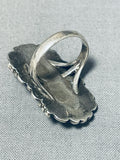 Elegant Vintage Native American Navajo Petrified Wood Sterling Silver Ring-Nativo Arts