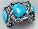 One Of The Best Vintage Native American Navajo Morenci Turquoise Sterling Silver Bracelet-Nativo Arts