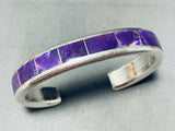 6 Inch Wrist Vintage Zuni Sugilite Sterling Silver Inlay Bracelet-Nativo Arts