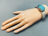 Important Christin Wolf Vintage Spiderweb Turquoise Sterling Silver Bracelet-Nativo Arts