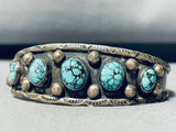 Very Rare Turquosie!! Vintage Native American Navajo Sterling Silver Bracelet-Nativo Arts