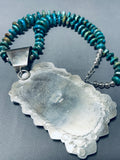 One Of The Biggest Best Native American Navajo Turquoise Sterling Silver Necklace-Nativo Arts