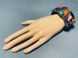 One Of The Finest Vintage Native American Navajo Turquoise Inlay Sterling Silver Bracelet-Nativo Arts