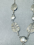 Larry Begay!! Vintage Native American Navajo Feather Sterling Silver Necklace-Nativo Arts