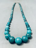 Balls Of Turquoise Vintage Native American Navajo Turquoise Sterling Silver Necklace-Nativo Arts