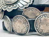 Vintage Santa Fe Southwest Sterling Silver Coin Concho Belt Old-Nativo Arts