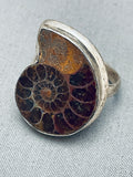 One Of The Most Unique Vintage Southwest Twirl Shell Sterling Silver Ring-Nativo Arts