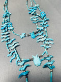 One Of The Best Ever Vintage Navajo Fetish Bird Turquoise Necklace-Nativo Arts