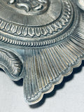 Huuuuuuggggeee Vintage Native American Navajo Detailed Sterling Silver Buckle 129 Grams-Nativo Arts