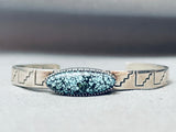 Tight Spiderweb Vintage Native American Navajo Turquoise Sterling Silver Bracelet-Nativo Arts