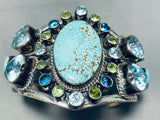 The Best Vintage Native American Navajo Topaz Turquoise Sterling Silver Bracelet-Nativo Arts