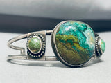 Dropdead Gorgeous Vintage Native American Navajo Earth Turquoise Sterling Silver Bracelet Old-Nativo Arts