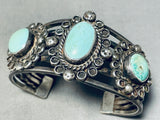 Early Sturdy Vintage Native American Navajo Cerrillos Turquoise Sterling Silver Bracelet-Nativo Arts