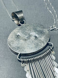 Exquisite Vintage Native American Zuni Mother Of Pearl Sterling Silver Necklace-Nativo Arts