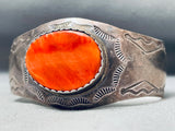 Clayton Tsosie Vintage Native American Navajo Spiny Oyster Sterling Silver Bracelet-Nativo Arts