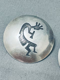 (star) Impressive Vintage Native American Hopi Sterling Silver Earrings-Nativo Arts