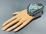 177 Grams Interlocking Native American Navajo #8 Turquoise Sterlin Gsilver Bracelet-Nativo Arts