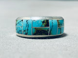 Special Vintage Native American Navajo Blue Diamond Turquoise Sterling Silver Ring-Nativo Arts
