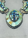 Dropdead Fab Vintage Green Turquoise Sterling Silver Necklace Old-Nativo Arts