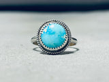 Sky Blue Turquoise Vintage Native American Navajo Sterling Silver Ring-Nativo Arts