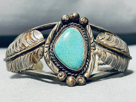 Classic Vintage Native American Navajo Royston Turquoise Sterling Silver Bracelet-Nativo Arts