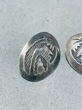 Amazing Vintage Native American Hopi Sterling Silver Earrings-Nativo Arts