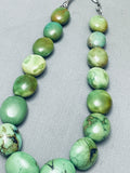 Chunky Dunky Vintage Native American Navajo Green Turquoise Sterling Silver Balls Necklace-Nativo Arts