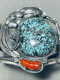 One Of The Best Vintage Native American Navajo Spiderweb Turquoise Sterling Silver Bracelet-Nativo Arts