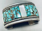 Best Ever Vintage Native American Navajo Spiderweb Turquoise Inlay Sterling Silver Bracelet-Nativo Arts
