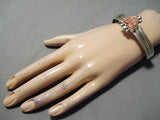 Fantastic Vintage Native American Navajo Spiny Oyster Sterling Silver 14k Gold Bracelet Old-Nativo Arts