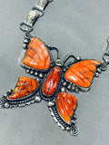 Best Vintage Native American Navajo Butterfly Opal Sterling Silver Necklace-Nativo Arts