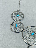 Dreamcatchers Vintage Native American Navajo Turquoise Sterling Silver Necklace-Nativo Arts