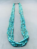 Rare Vintage Native American Navajo Turquoise Disc Sterling Silver Necklace-Nativo Arts