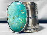 200 Grams!! Anthony Signed Vintage Native American Navajo Turquoise Sterling Silver Bracelet-Nativo Arts