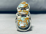 The Best Vintage Native American Navajo #8 Turquoise Sterling Silver Ring Wow!-Nativo Arts