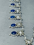Important Native American Navajo Lapis Sterling Silver Star Necklace-Nativo Arts