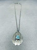 Outstanding Vintage Native American Navajo Morenci Turquoise Sterling Silver Necklace-Nativo Arts