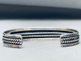 Rare Leadville Turquoise Vintage Native American Navajo Sterling Silver Bracelet-Nativo Arts