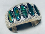 The Most Unique Abalone Shell Vintage Native American Navajo Sterling Silver Bracelet-Nativo Arts